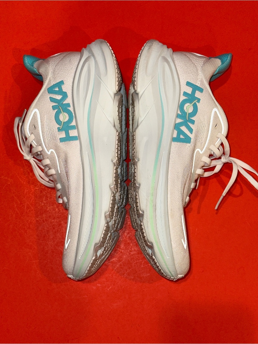 Hoka One One Clifton 10 Sea Foam Aqua Green Lace Up Running Shoes Women’s 10B
